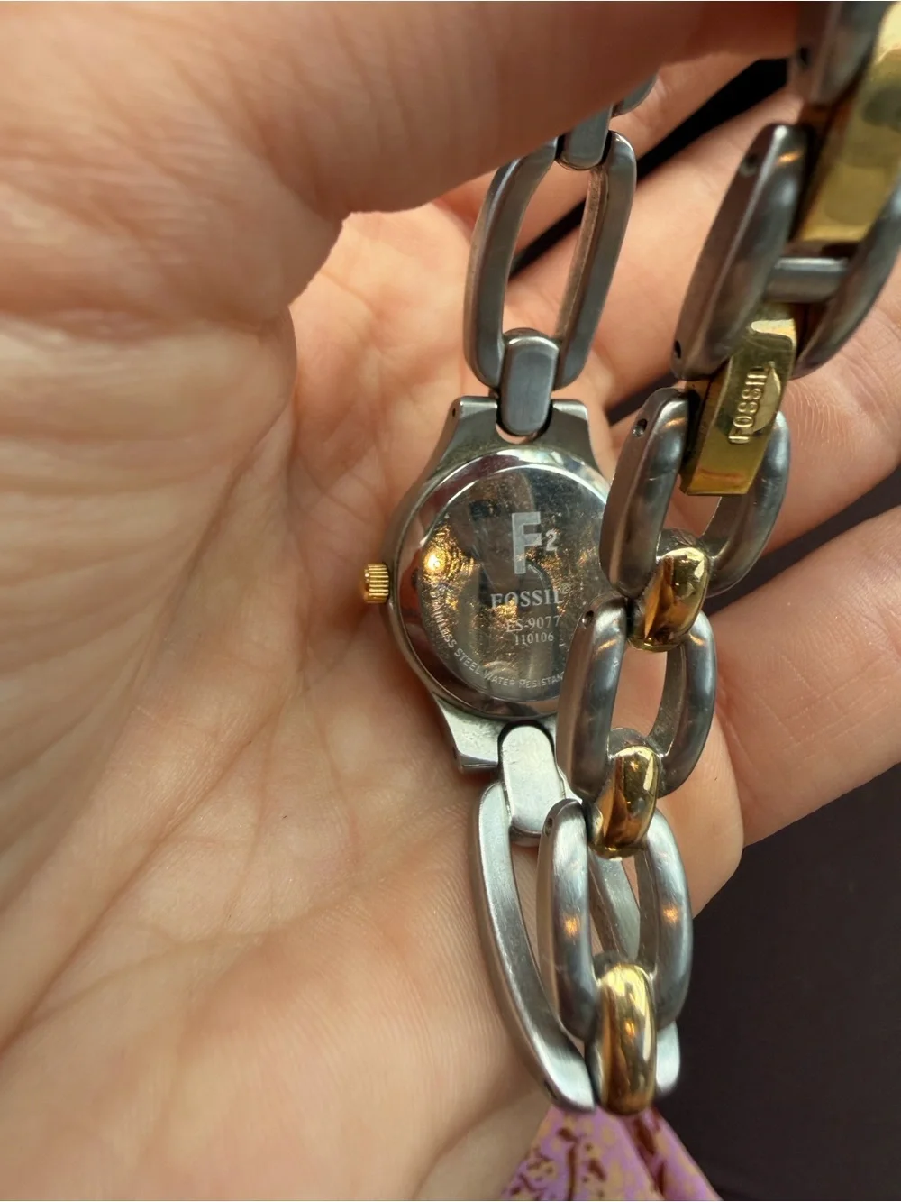 Fossil Two-Tone Silver and Gold Link Bracelet Women's Watch